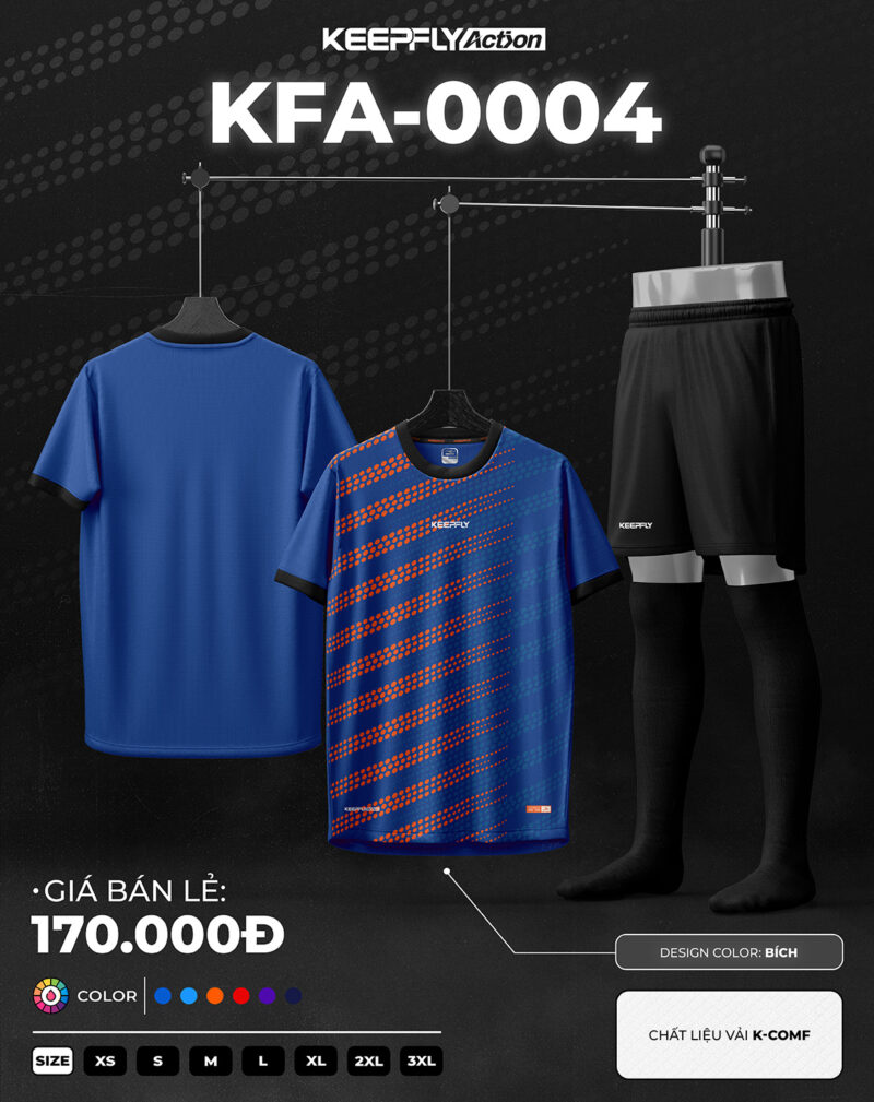 Bộ áo bóng đá KFA-0004 Xanh Bích