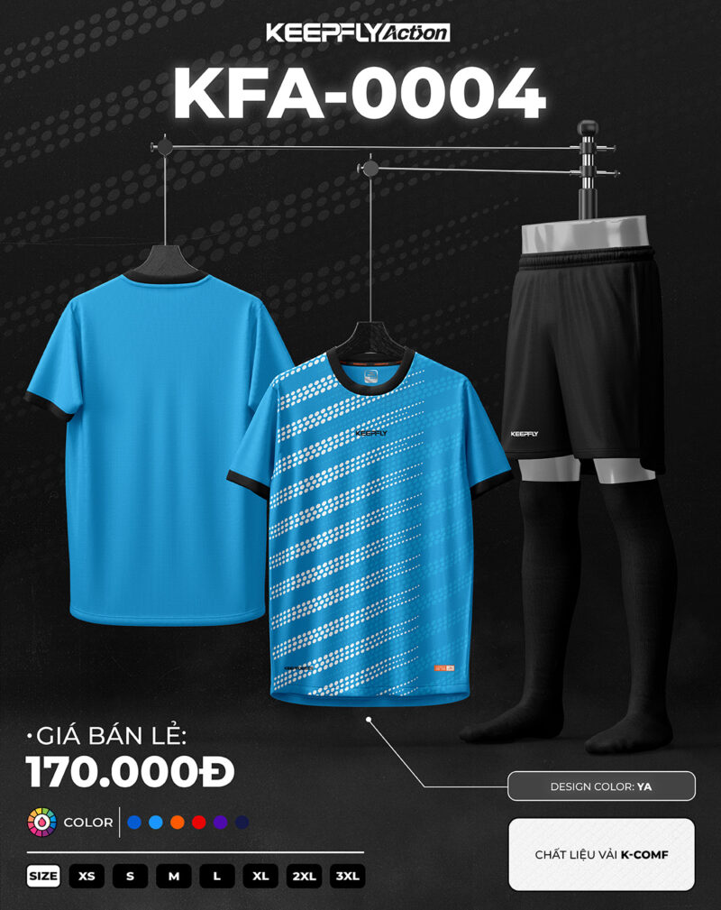 Bộ áo bóng đá KFA-0004 Xanh Ya