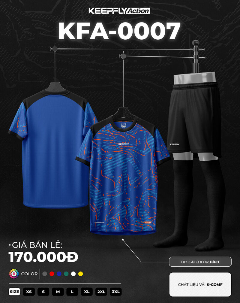 Bộ áo bóng đá KFA-0007 Xanh Bích