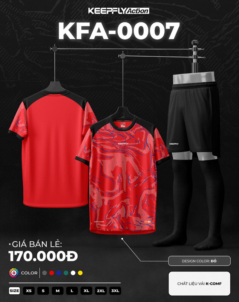 Bộ áo bóng đá KFA-0007 Đỏ