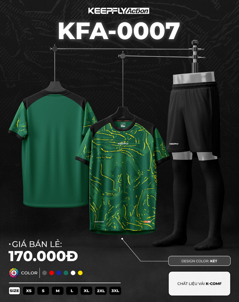 Bộ áo bóng đá KFA-0007 Xanh Két
