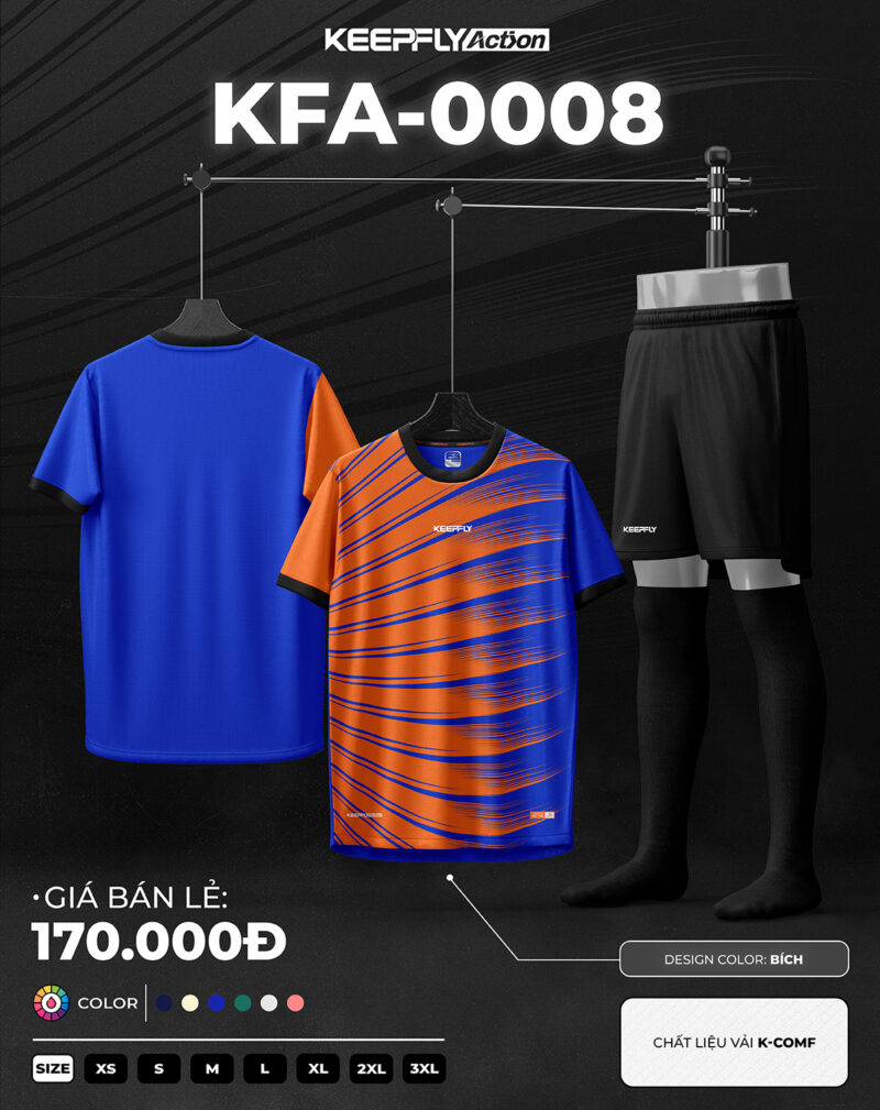 Bộ áo bóng đá KFA-0008 Xanh Bích