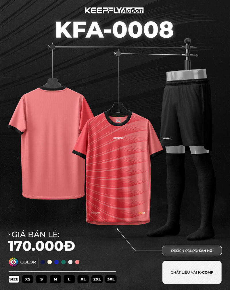 Bộ áo bóng đá KFA-0008 San Hô