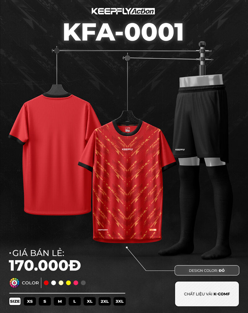 Bộ áo bóng đá KFA-0001 Đỏ
