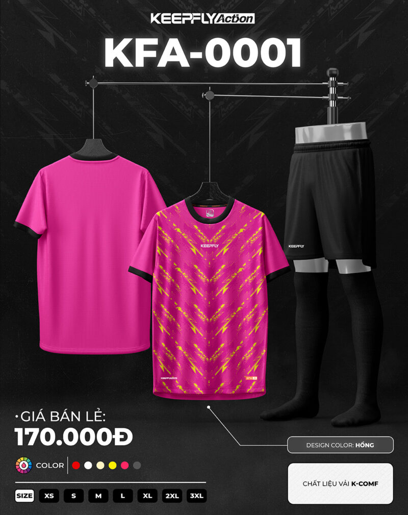 Bộ áo bóng đá KFA-0001 Hồng