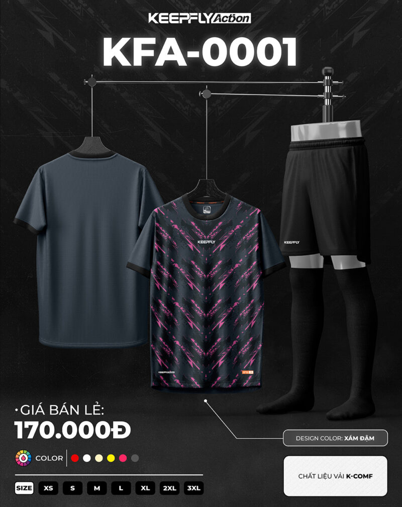 Bộ áo bóng đá KFA-0001 Xám