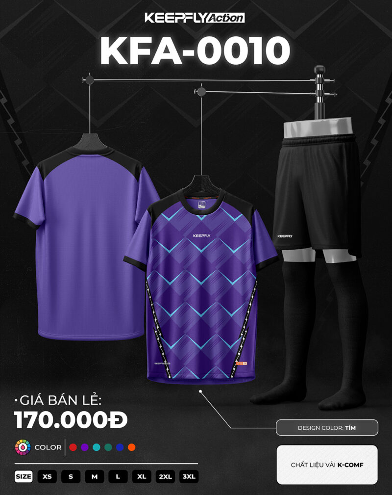 Bộ áo bóng đá KFA-0010 Tím