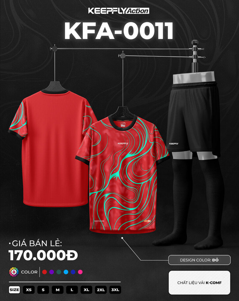 Bộ áo bóng đá KFA-0011 Đỏ