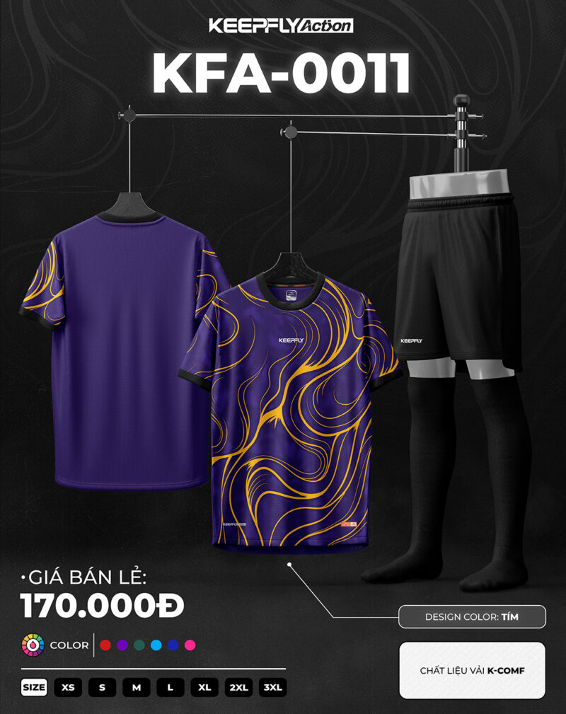 Bộ áo bóng đá KFA-0011 Tím