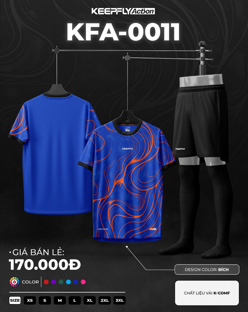 Bộ áo bóng đá KFA-0011 Xanh Bích