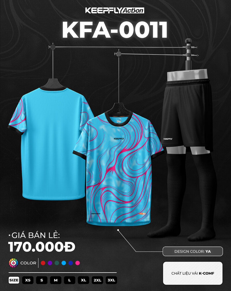 Bộ áo bóng đá KFA-0011 Xanh Ya