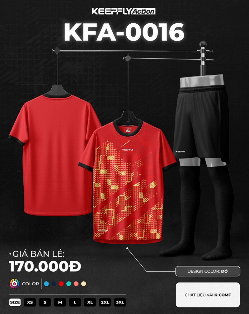 Bộ áo bóng đá KFA-0016 Đỏ