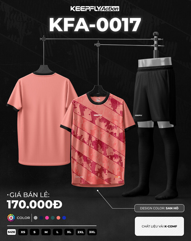 Bộ áo bóng đá KFA-0017 San Hô