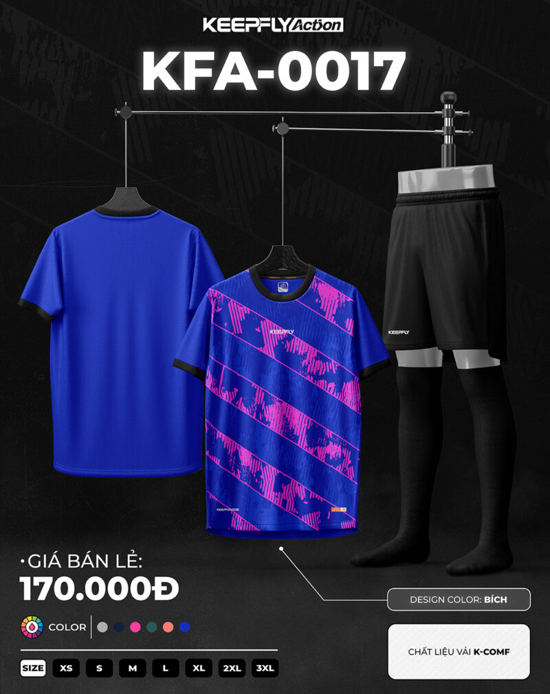 Bộ áo bóng đá KFA-0017 Xanh Bích