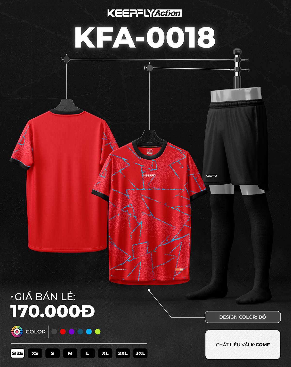 Bộ áo bóng đá KFA-0018 Đỏ