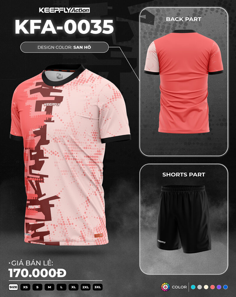 Bộ áo bóng đá KFA-0035 San Hô