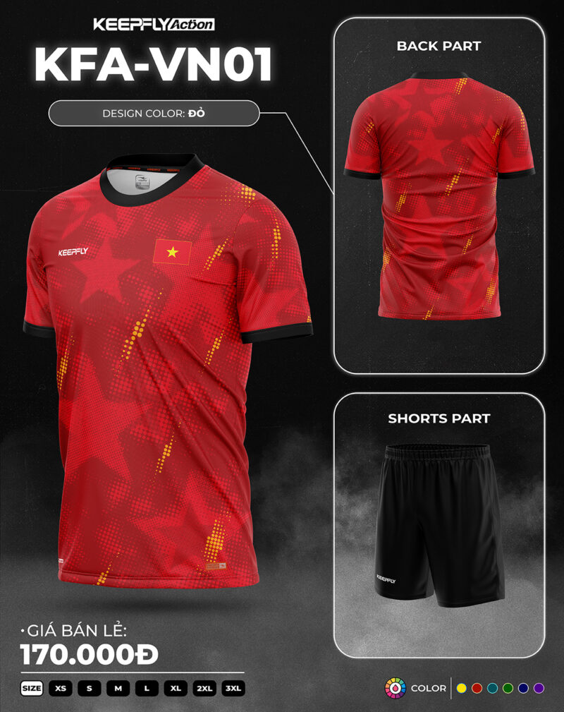 Bộ áo bóng đá KFA-VN01 Đỏ