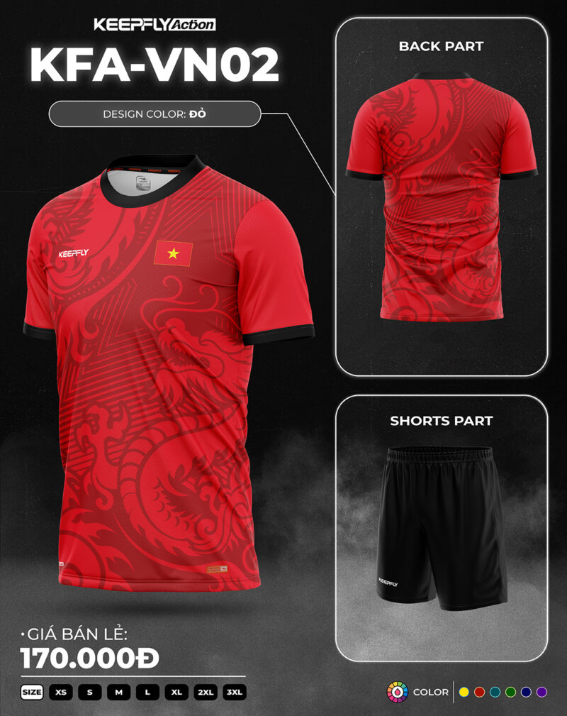 Bộ áo bóng đá KFA-VN02 Đỏ