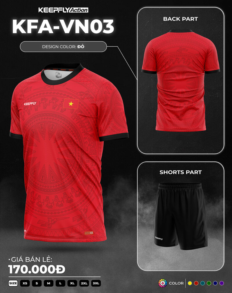 Bộ áo bóng đá KFA-VN03 Đỏ