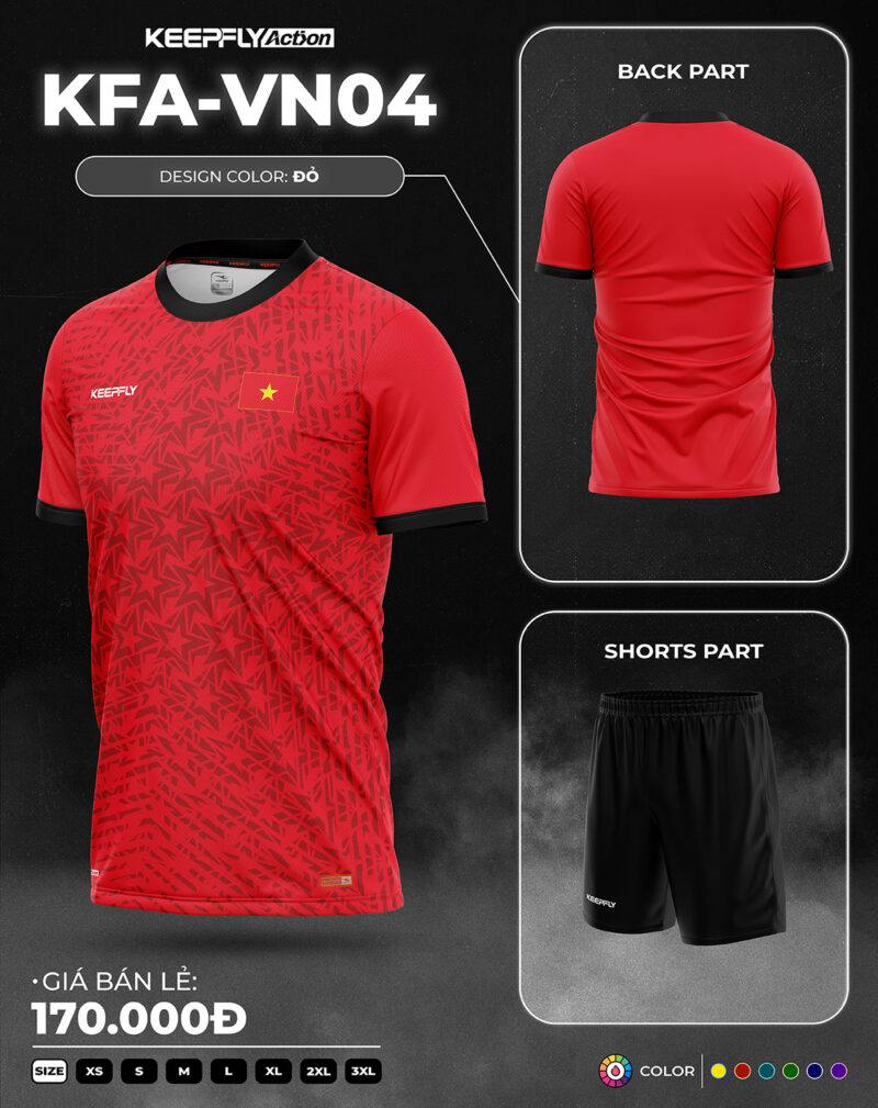 Bộ áo bóng đá KFA-VN04 Đỏ