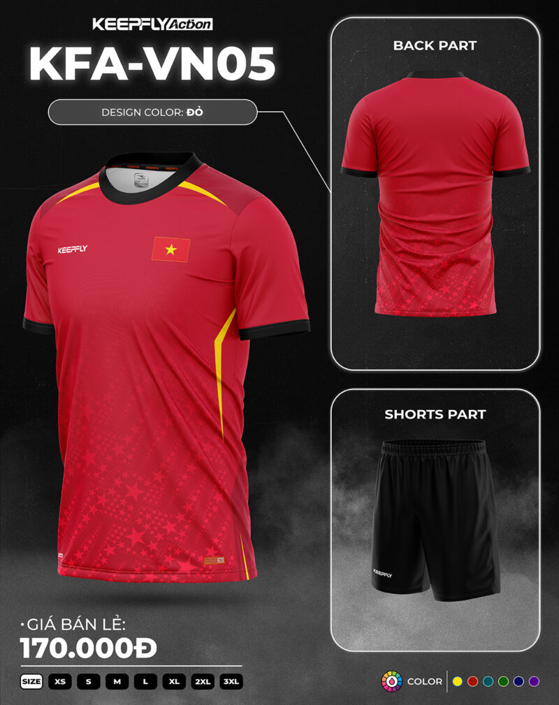 Bộ áo bóng đá KFA-VN05 Đỏ
