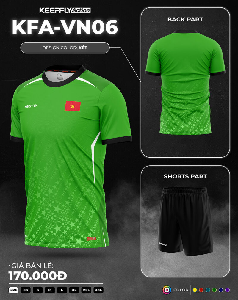 Bộ áo bóng đá KFA-VN06 Xanh Két