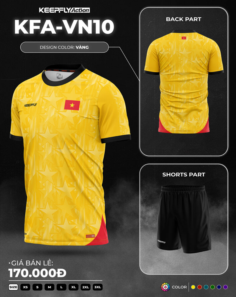 Bộ áo bóng đá KFA-VN10 Vàng