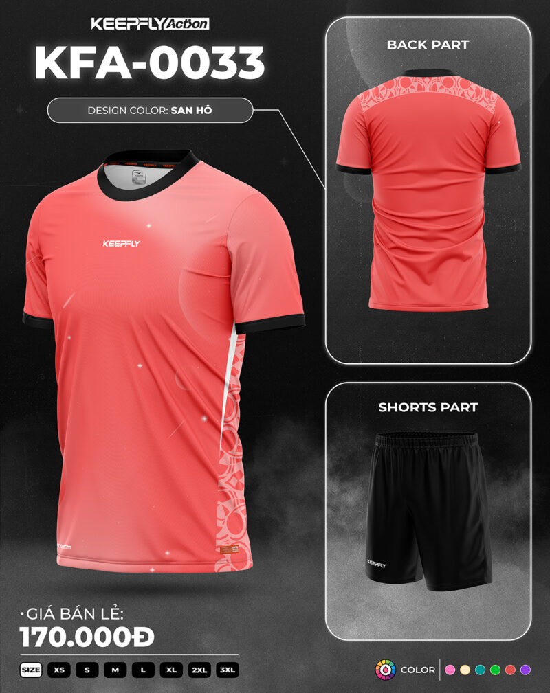 Bộ áo bóng đá KFA-0033 San Hô